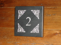 Welsh Slate House Number Sign with Celtic Pattern